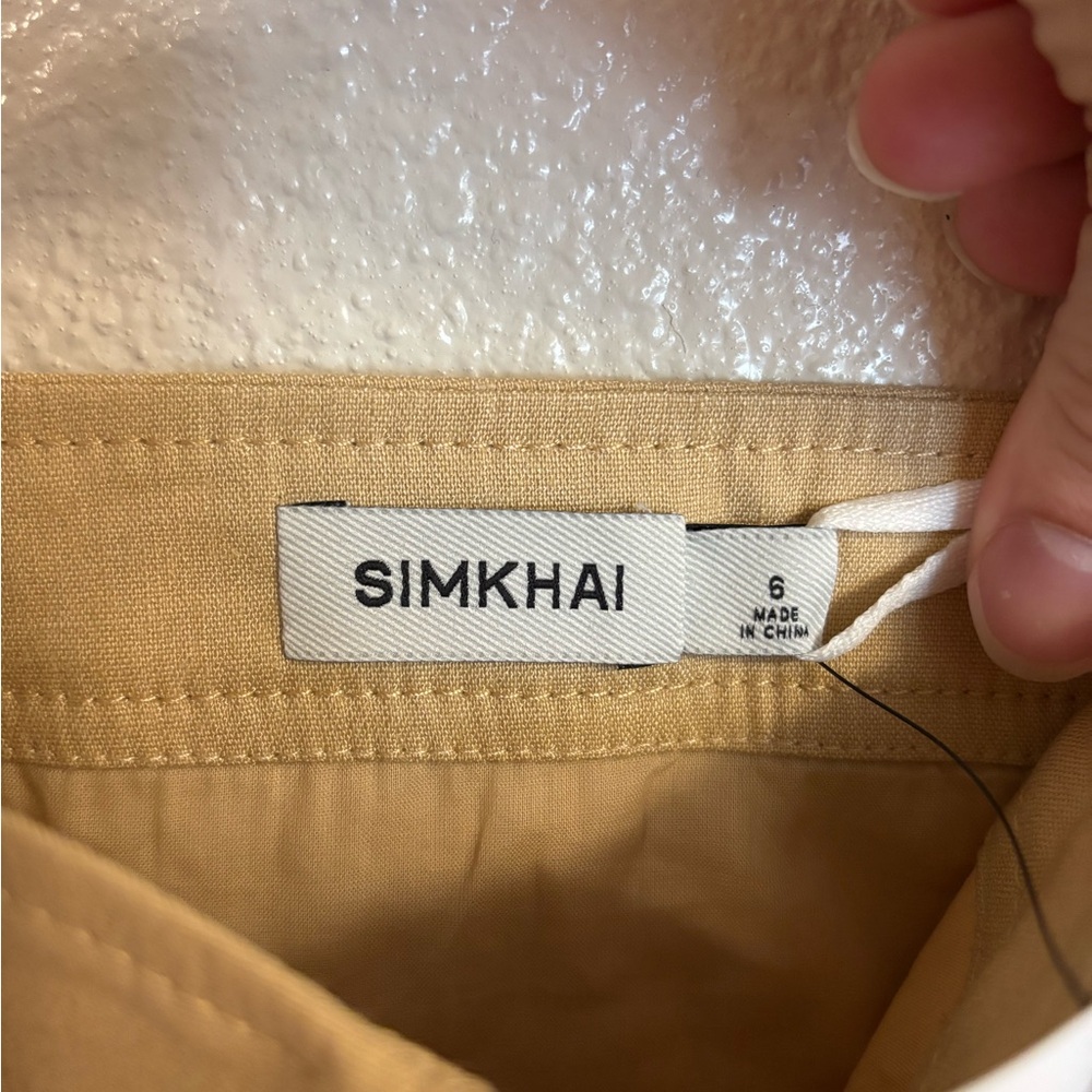 SIMKHAI Nour Square Neck Zip Front Bustier Top in Natural - Picture 6 of 8